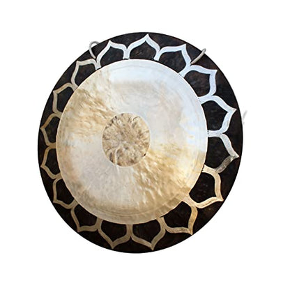 Arborea 18" Lotus Wind Gong with Gong Mallet and Hanging String Authentic Chinese Wind Gong Beautiful Wash Calming Sound Gong Percussion Instruments - color: Lotus Wind Gong, size: 18"