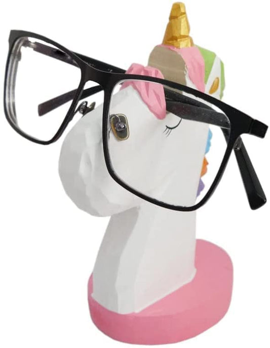 Red Dollar Handmade Wood Carved Animal Eyeglass Holder, Cute Sunglasses Display Stand, Nightstand Home Office Desk Decor, Christmas Holiday New Year Business Gift for Men Women Adults (Rainbow) - color: Rainbow