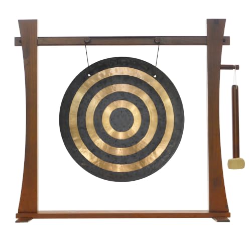20" to 22" Gongs on the Spirit Guide Gong Stand - Includes Gong, Mallet, & Stand/Great for Office & Home/Traditional Style - size: 20" Solar Flare Gong