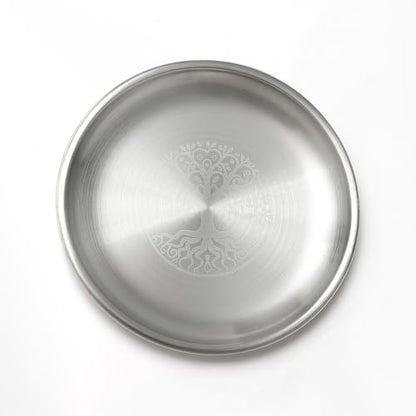 Offering Bowl Ritual Plate Great for Altar use, Shamanic Wicca Ritual, Incense Burner, Smudging, Decoration（Life Tree） - style: Life Tree