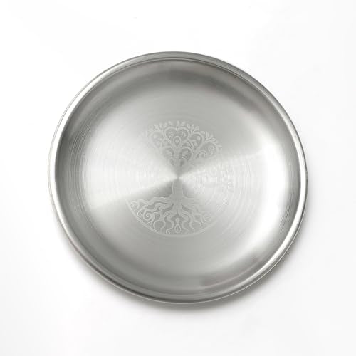 Offering Bowl Ritual Plate Great for Altar use, Shamanic Wicca Ritual, Incense Burner, Smudging, Decoration（Life Tree） - style: Life Tree