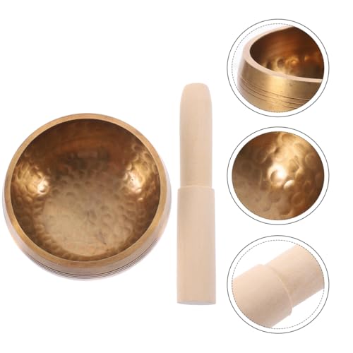 ibasenice Tibetan Singing Bowl Handmade Sound Bowl with Mallet Meditation Chime for Yoga Relaxation Prayer Sound Therapy 3.14 in - size: 8X8CM
