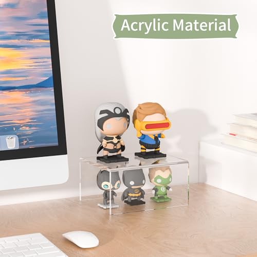 Acrylic Shelf Riser 6x4.7x3 pack of 2, Desktop Rectangular Acrylic Tray Pedestal Stand for Home Décor, Figures, Manga or Other Collectibles, 6x4.7x3 Inch - size: 6x4.7x3 Inch