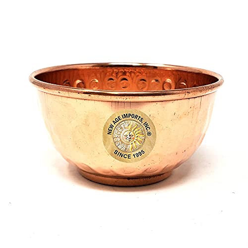 New Age Imports, Inc. Copper Offering Bowl 3", "Great for Altar and Ritual Use, Incense Burner, Smudging and Decoration Bowl - style: Plain Copper