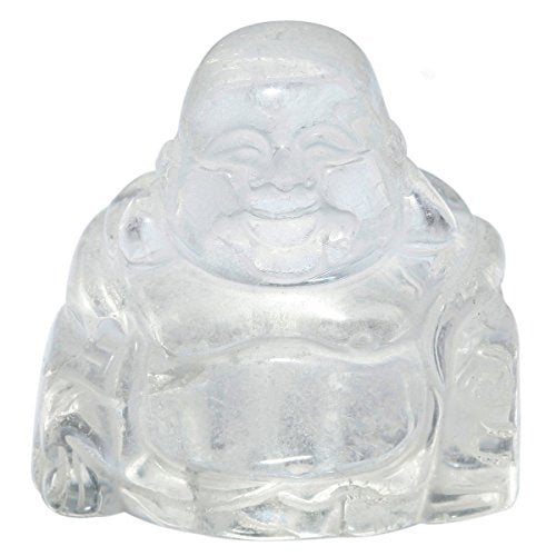 Rockcloud 1.5" Rock Quartz Laughing Happy Buddha Feng Shui Figurine - color: Rock Quartz