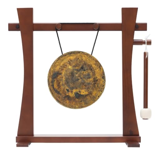 8" to 10" Chinese Gongs on the Tabletop Spirit Guide Gong Stand - Includes Gong, Stand, & Mallet/Great for Home & Office/Traditional Style - size: 8" Atlantis Gong