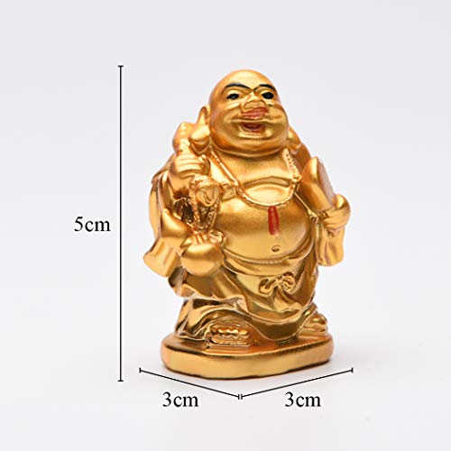 Brass Statu 6Pcs 2'' Electroplated Gold Resin Laughing Buddha Figurines - color: 2'' Resin Red Lips Set