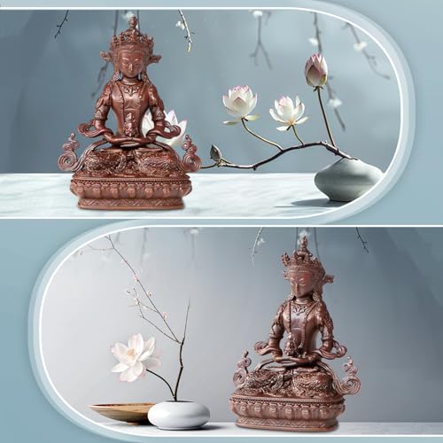 Amitayus Buddha Statue Pure Copper Handmade Zen Meditation Decor - color: Amitayus