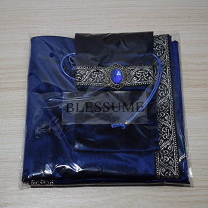 BLESSUME Square Velvet Altar Tarot Table Cloth and Pouch Dark Blue - color: Dark Blue