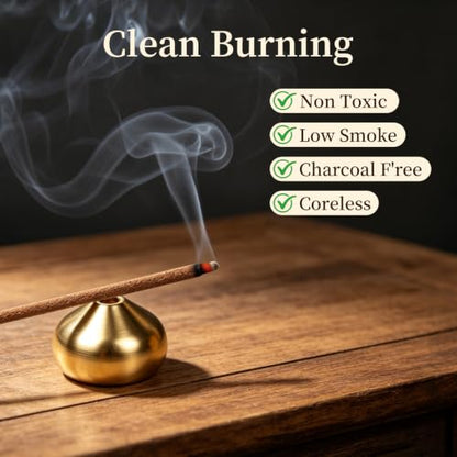 Natural Chinese Agarwood Incense Sticks with Brass Burner, Handmade Traditional Oud Incense for Stress Relief, Meditation, Home Fragrance, Ideal Gift for Aromatherapy Lovers - size: Agarwood