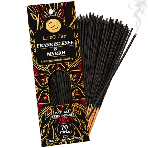 LOTS OF ZEN Frankincense and Myrrh Natural Resin Incense Sticks, 70 Count - color: Gray