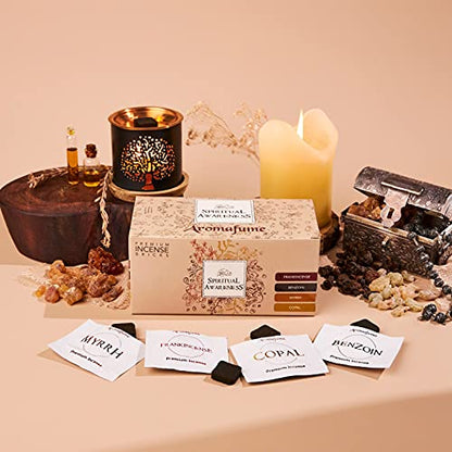 Spiritual Awareness Incense Brick Gift Set & Flower Burner, Aromafume