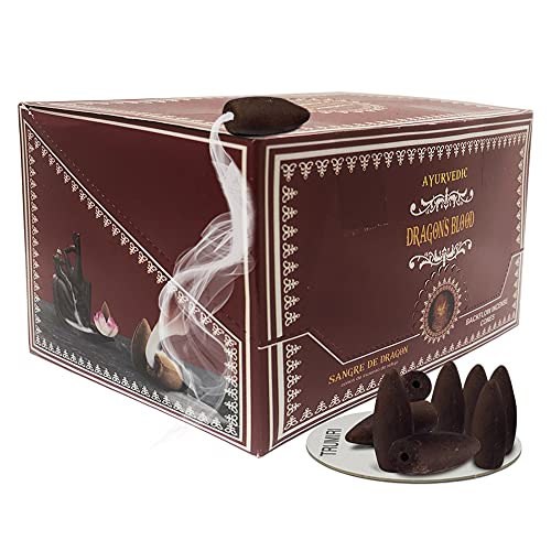 Dragon's Blood Backflow Incense Cones for Waterfall and Mat Bundle Inciensos Aromaticos|Incienso|Inciense|Insienso - color: Dragon's Blood