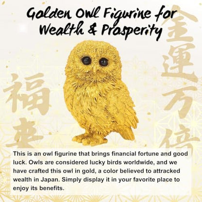 Good Luck owl Decor Figurine Japanese Home Indoor Outdoor feng Shui Decor Wealth Prosperity Money Statue Japanese Shrine Prayer