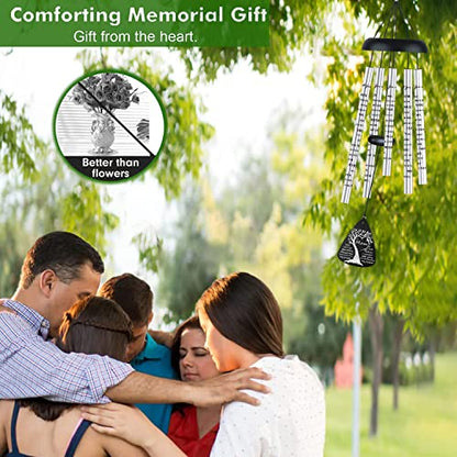 JUST FOR WIND Sympathy Wind Chimes For Loss Of Mom Mother, Bereavement Memorial Gifts In Memory Of Loved One, 32 Inch Aluminum Wind Chimes - size: 32 inch