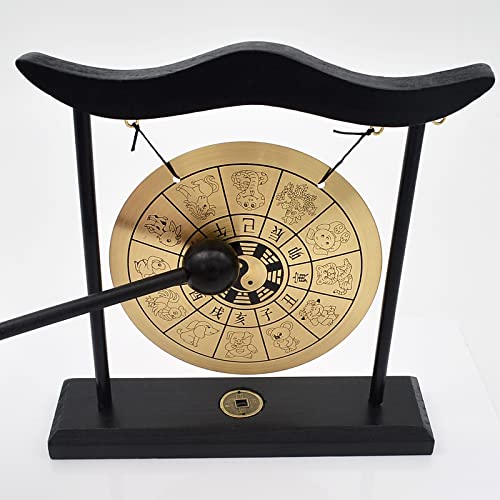 Feng Shui Brass Gong Desktop Zen Art for Fortune + Free Red String Bracelet H1304 - color: H1304