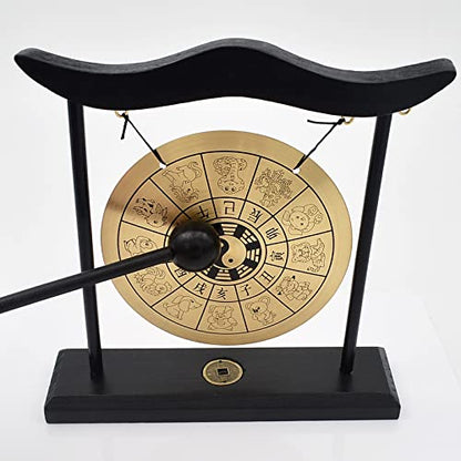 Feng Shui Brass Gong Desktop Zen Art for Fortune + Free Red String Bracelet H1304 - color: H1304
