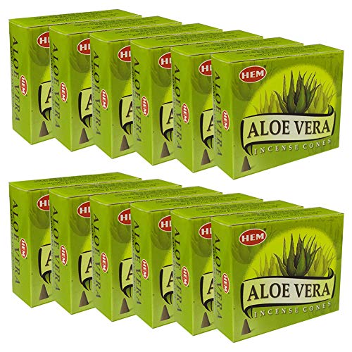 Aloe Vera Incense Cones and Cone Incense Burner Bundle Insence Insense Hem Incense - color: Aloe Vera