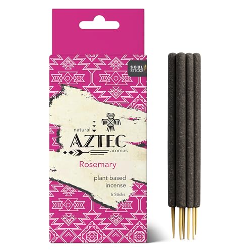 Soul Sticks Aztec Cinnamon Resin Incense Sticks Hand Rolled Artisan Resin 6pcs Perfect for Yoga Meditation Relaxation Aromatherapy Cleansing, & Witchcraft Supplies Long Lasting Slow Burn (Rosemary) - color: Rosemary