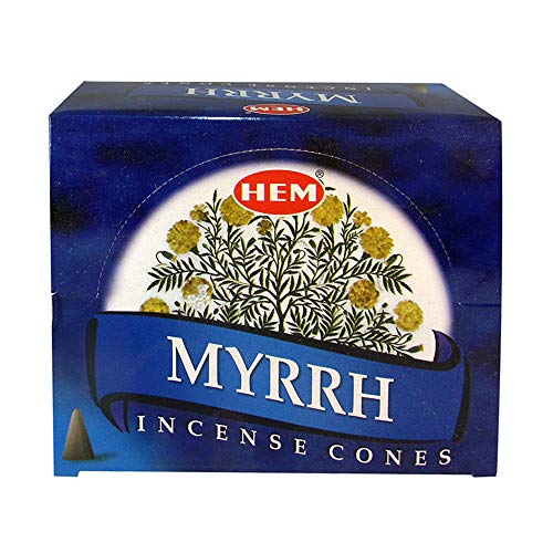 Myrrh Incense Cones and Cone Incense Burner Bundle Insence Insense Hem Incense - color: Blue a