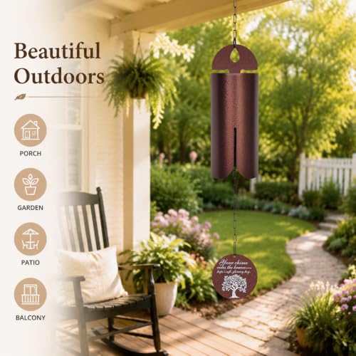 27 Inch Deep Tone Wind Chime for Outside, Bronze Outdoor Wind Chime