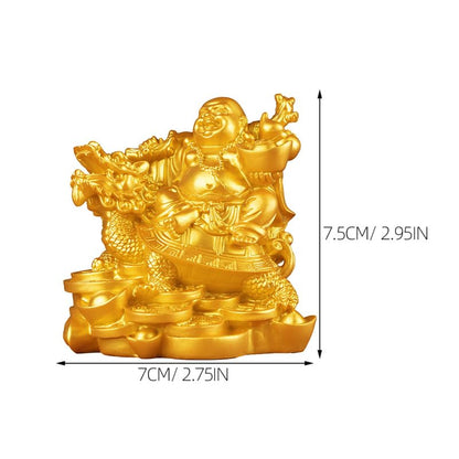 Hemobllo Laughing Buddha Statue Resin Craft Buddha Figurine Home Decor for Desk Bookshelf Living Room Meditation Space Chinese Home Decor 2.95 X 2.75 X 2.04 in