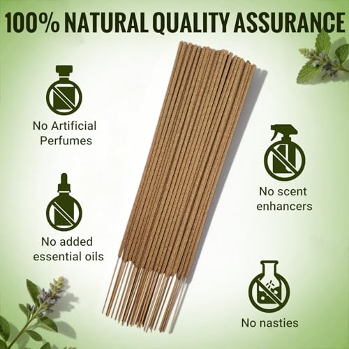 Patchouli Incense Sticks (50 Sticks), 100% Natural sustainably harvested Patchouli Leaves, Suitable for Yoga, Meditation, Relaxation, and Spiritual Purification - color: Patchouli