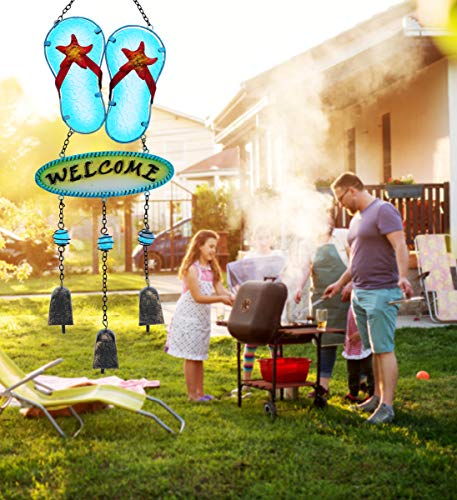 CoTa Global Welcome Flip-Flop Hanging Wind Chime Decoration Art - 26 Inches