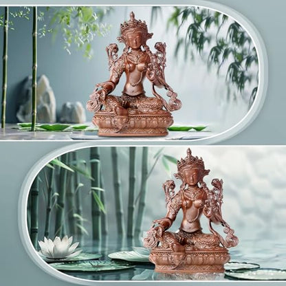 Green Tara Buddha Statue Pure Copper Handmade Zen Home Decor - color: Green Tara