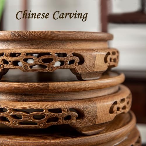 Chinese Carving Base Handmade Rosewood Solid Wood Pedesta - size: 6.6" L X 2.3" H
