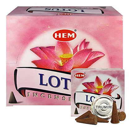 Lotus Incense Cones and Cone Incense Burner Bundle Insence Insense Hem Incense - color: Lotus