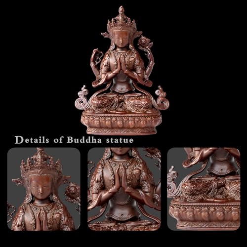Avalokiteshvara Buddha Statue Pure Copper Handmade Zen Meditation Decor - color: Avalokiteshvara
