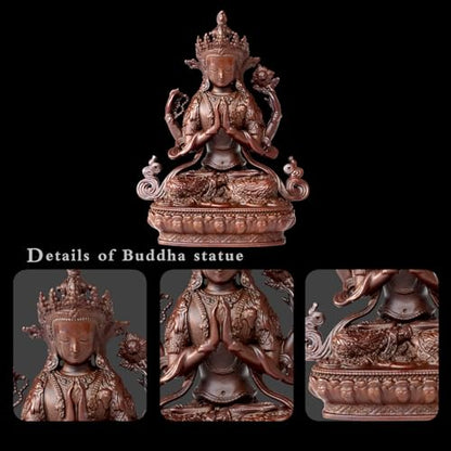 Avalokiteshvara Buddha Statue Pure Copper Handmade Zen Meditation Decor - color: Avalokiteshvara