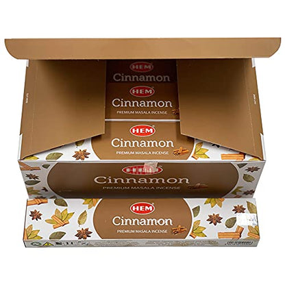 Cinnamon Masala Incense Sticks and Holder Burner Bundle from Hem Incense and Trumiri for Home Fragrance Insence Insiensos - color: Cinnamon Masala