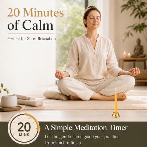 20 Minute Beeswax Meditation Candles, 3.15 Inch Mini Candles - color: Yellow