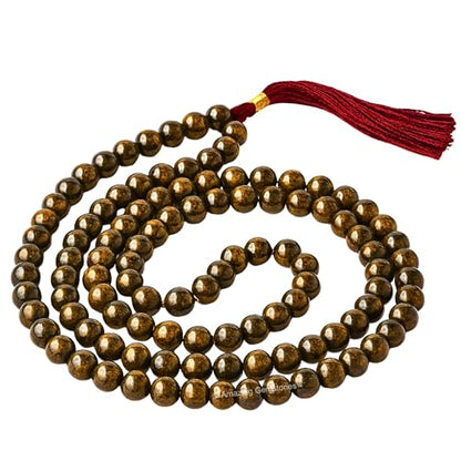 Amazing Gemstone Bronzite Mala Beads - 108 Prayer Beads for Meditation and Mindfulness Practice, Handcrafted Mala Beads with Natural Gemstones for Spiritual Healing and Relaxation (Plain) - color: Bronzite, style: Plain