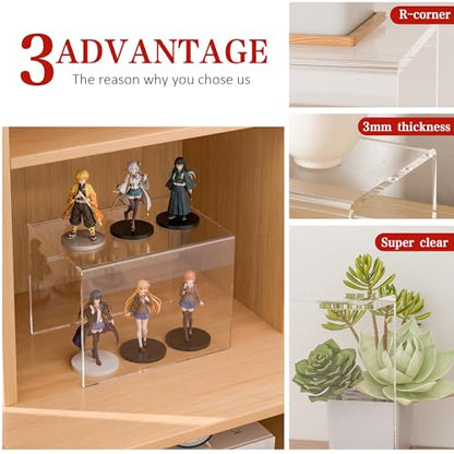 Sezanrpt Acrylic Shelf Riser 8x5.9x6 pack of 2, Large Acrylic Risers for Desserts, Cupcake, Toys, Collectibles, Merchandises, 8x5.9x6 Inch - color: Clear, size: 8x5.9x6 Inch