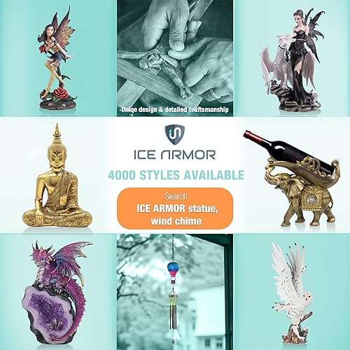 ICE ARMOR 12" W Reclining Thai Buddha in Red Statue Feng Shui Decoration Religious Figurine Office Desk/Home/Living Room/Table Decor, Perfect House Warming Gifts for new Home