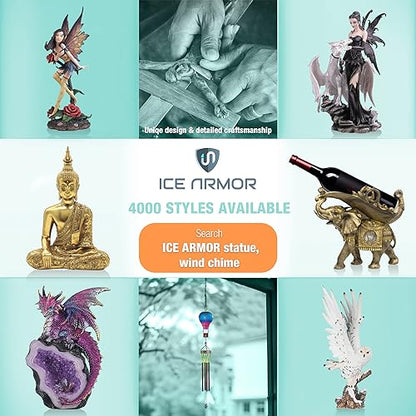 ICE ARMOR 12" W Reclining Thai Buddha in Red Statue Feng Shui Decoration Religious Figurine Office Desk/Home/Living Room/Table Decor, Perfect House Warming Gifts for new Home