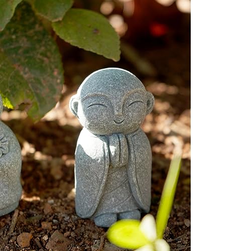 OwMell Japanese Jizo Monk Buddha Statue Figurine Aquarium Garden Decor - color: Namaste