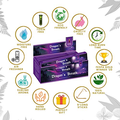 Soul Sticks Hand-Rolled Incense Sticks Evil Spirit Blends 180 Gram Box | 100% Natural Masala Incense Organic Home Fragrance Agarbatti (Dragon’s Breath) - color: Dragon’s Breath