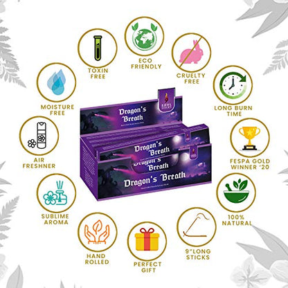Soul Sticks Hand-Rolled Incense Sticks Evil Spirit Blends 180 Gram Box | 100% Natural Masala Incense Organic Home Fragrance Agarbatti (Dragon’s Breath) - color: Dragon’s Breath