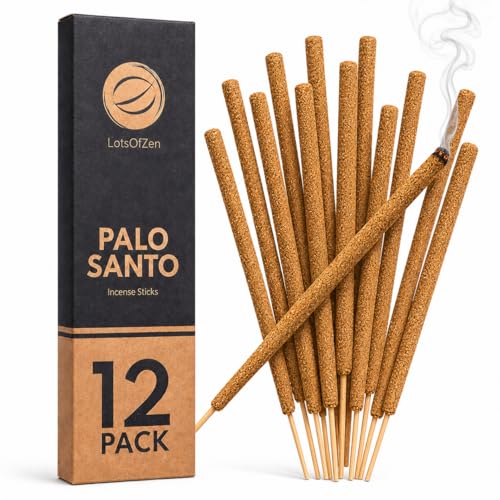 Thick Palo Santo Incense Sticks, 12 Pack Large Handmade Sticks of 8 inch - color: Palo Santo