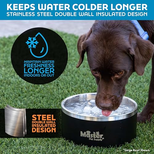Master Pet Supply Stainless Steel Dog Bowls 64 oz Heavy Duty Hyper Pink - color: Hyper Pink, size: 8 Cups (64 oz)