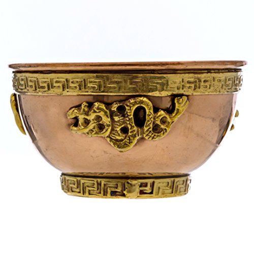 Alternative Imagination Dragon Copper Bowl - Offering Bowl For Altar Use, Ritual Offerings, Witchy Home Decor - Incense Holder for Incense Cones, White Sage, Palo Santo Sticks - 3 Inches Wide - style: Dragon