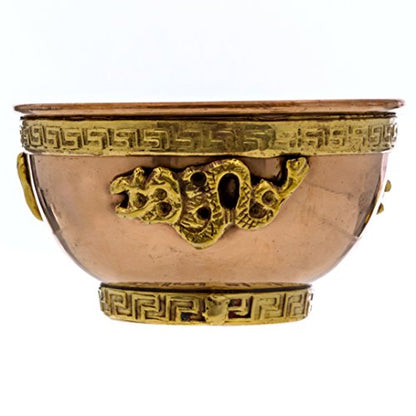 Alternative Imagination Dragon Copper Bowl - Offering Bowl For Altar Use, Ritual Offerings, Witchy Home Decor - Incense Holder for Incense Cones, White Sage, Palo Santo Sticks - 3 Inches Wide - style: Dragon