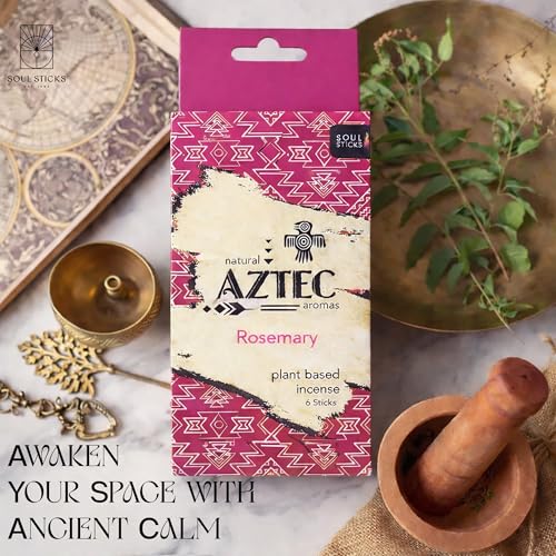 Soul Sticks Aztec Cinnamon Resin Incense Sticks Hand Rolled Artisan Resin 6pcs Perfect for Yoga Meditation Relaxation Aromatherapy Cleansing, & Witchcraft Supplies Long Lasting Slow Burn (Rosemary) - color: Rosemary