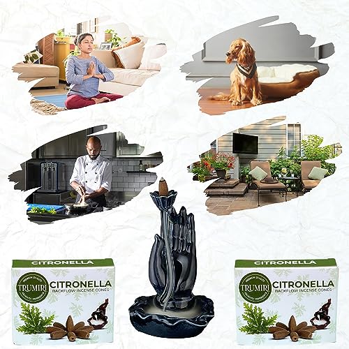 Citronella Backflow Incense Cones - 60 TotalIncense Waterfall Cones - 6 Packs (10 Each) - color: Citronella, size: Pack of 6 (60 Cones)