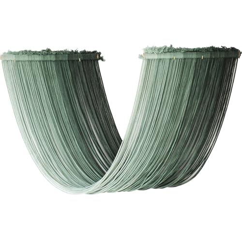 Jakalin Macrame Wall Hanging Green Boho Yarn Tassels Decor 47.2"x15.7" - color: Green