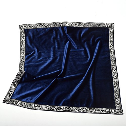 BLESSUME Square Velvet Altar Tarot Table Cloth and Pouch Dark Blue - color: Dark Blue